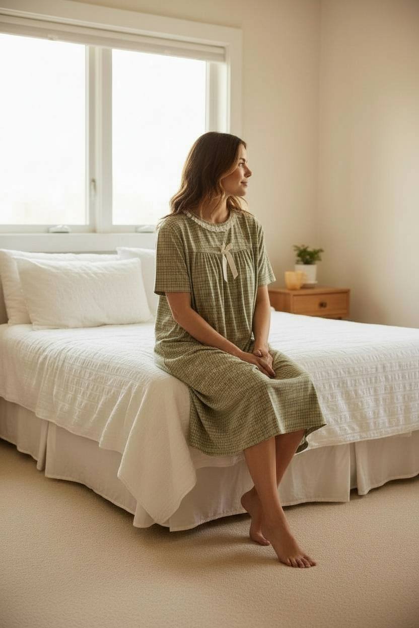 Serene Bloom Cotton Night Dress Serene Bloom Cotton Night Dress
