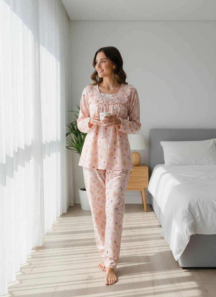 Soft Blossom Lounge Pajama Set – 2PCS Women’s Nightwear Soft Blossom Lounge Pajama Set – 2PCS Women’s Nightwear