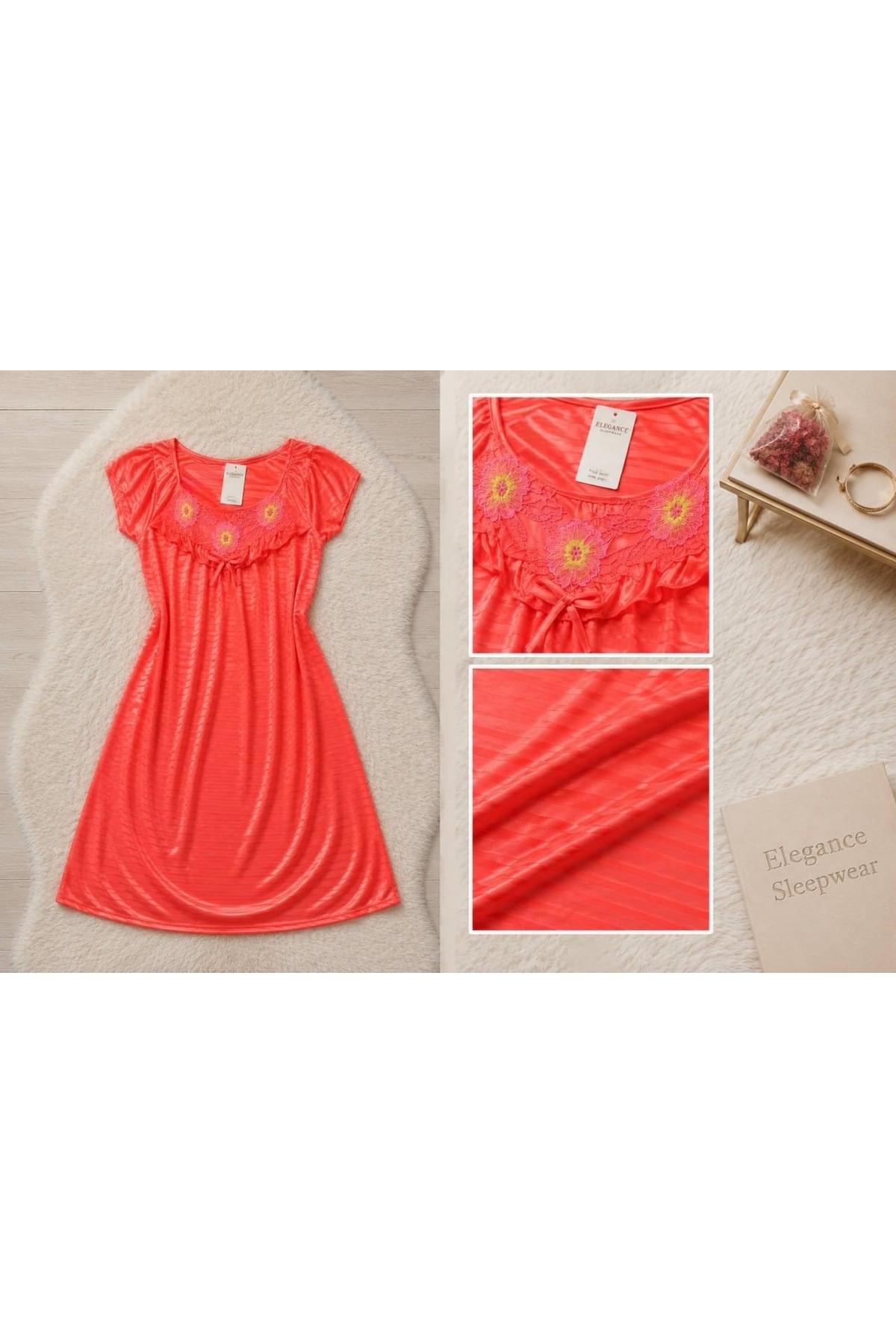 Generic Brands Women’s Satin Short Sleeve Nightgown with Floral Embroidery – Elegant Sleepwear Generic Brands Women’s Satin Short Sleeve Nightgown with Floral Embroidery – Elegant Sleepwear