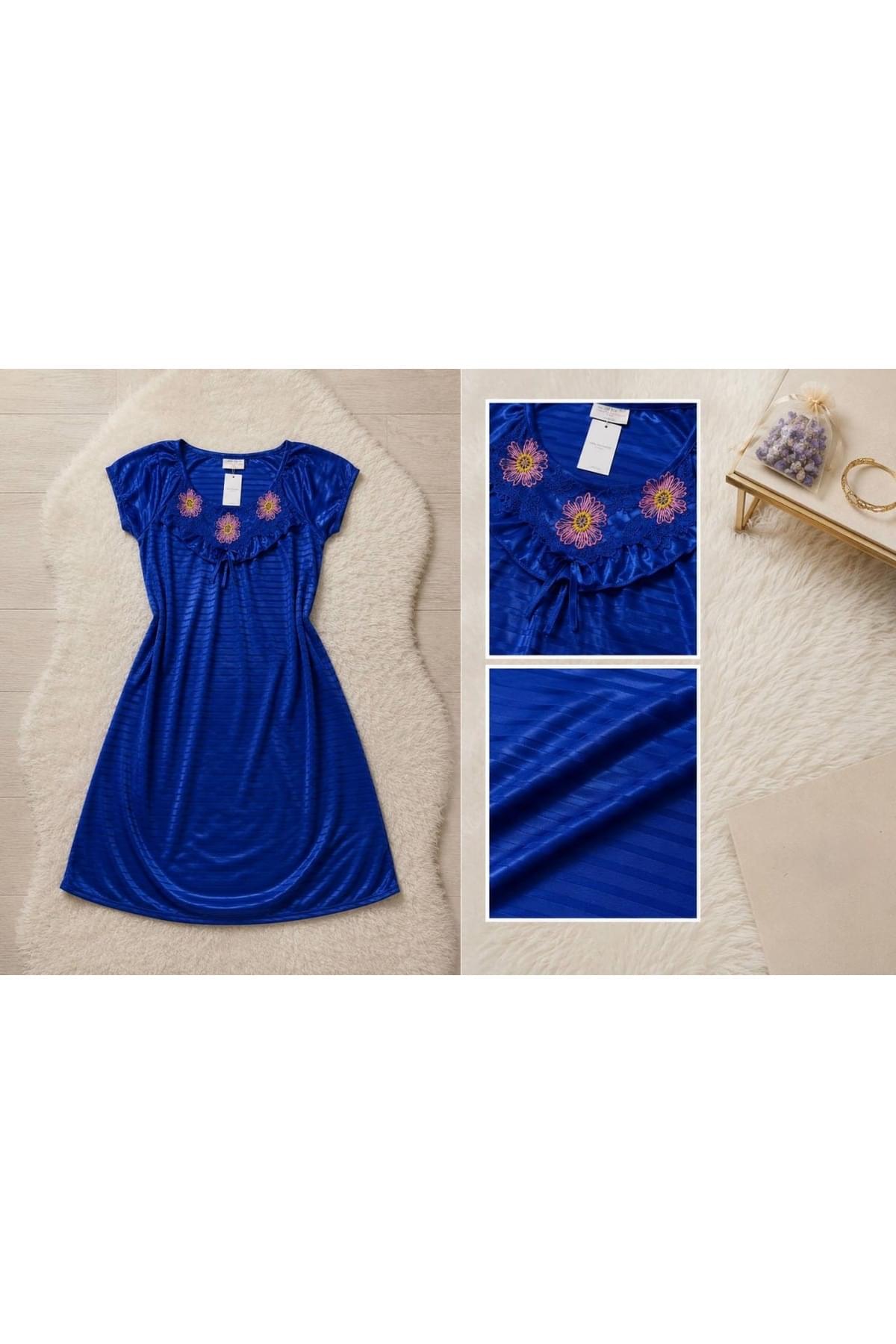 Generic Brands Women’s Satin Short Sleeve Nightgown with Floral Embroidery – Elegant Sleepwear Generic Brands Women’s Satin Short Sleeve Nightgown with Floral Embroidery – Elegant Sleepwear