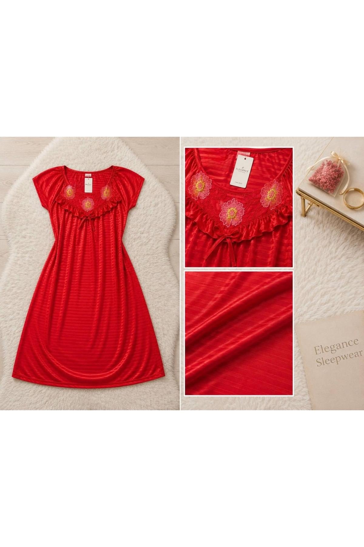 Generic Brands Women’s Satin Short Sleeve Nightgown with Floral Embroidery – Elegant Sleepwear Generic Brands Women’s Satin Short Sleeve Nightgown with Floral Embroidery – Elegant Sleepwear
