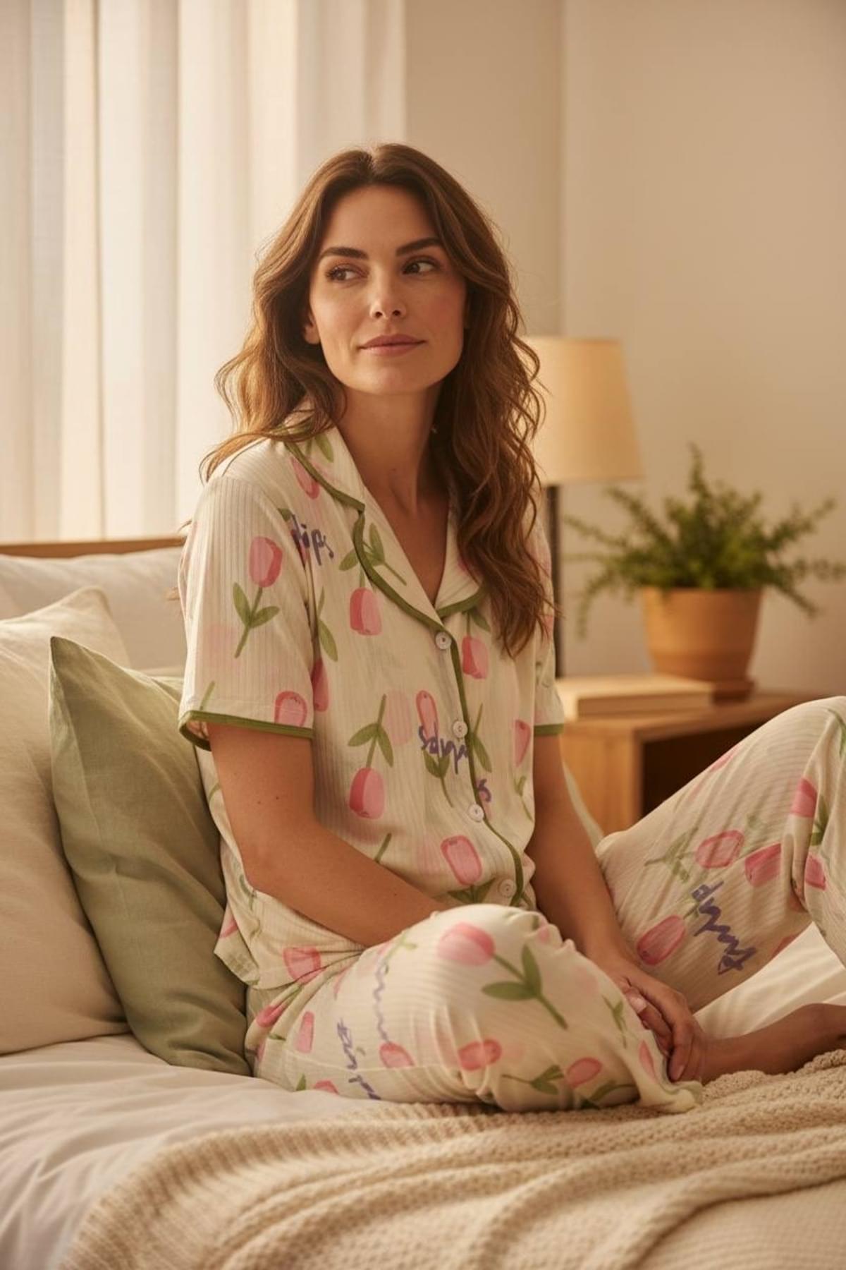 pajama set Luxury Women’s 3-Piece – Soft Floral Loungewear