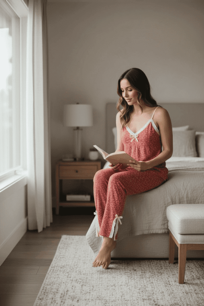 Ruby Lace Pajama Set - Image 2