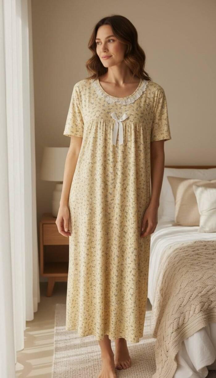 Floral Lace Night Dress – Soft Comfort Collection - Image 2